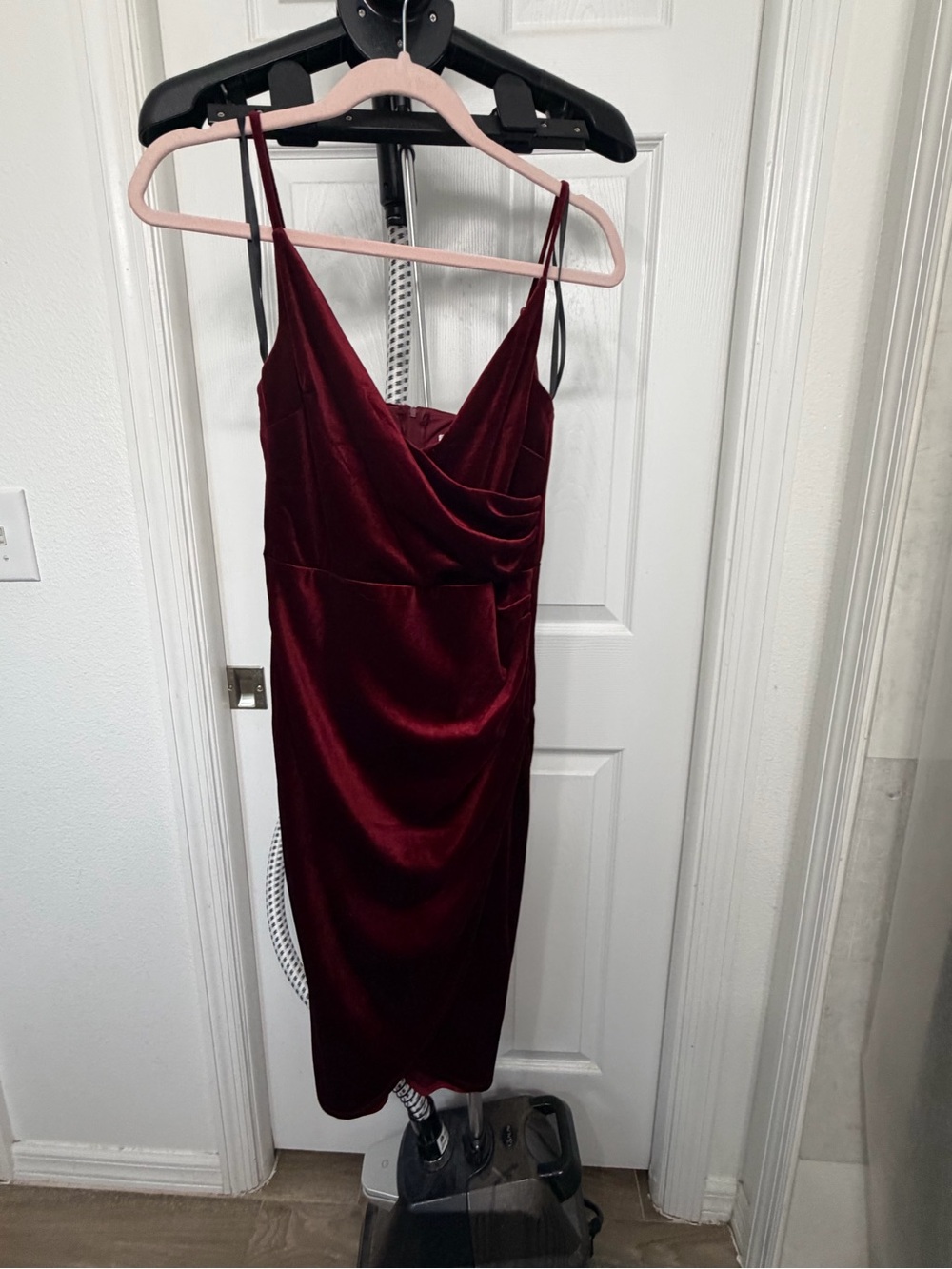 Premier Burgundy Velvet Midi Slip Dress